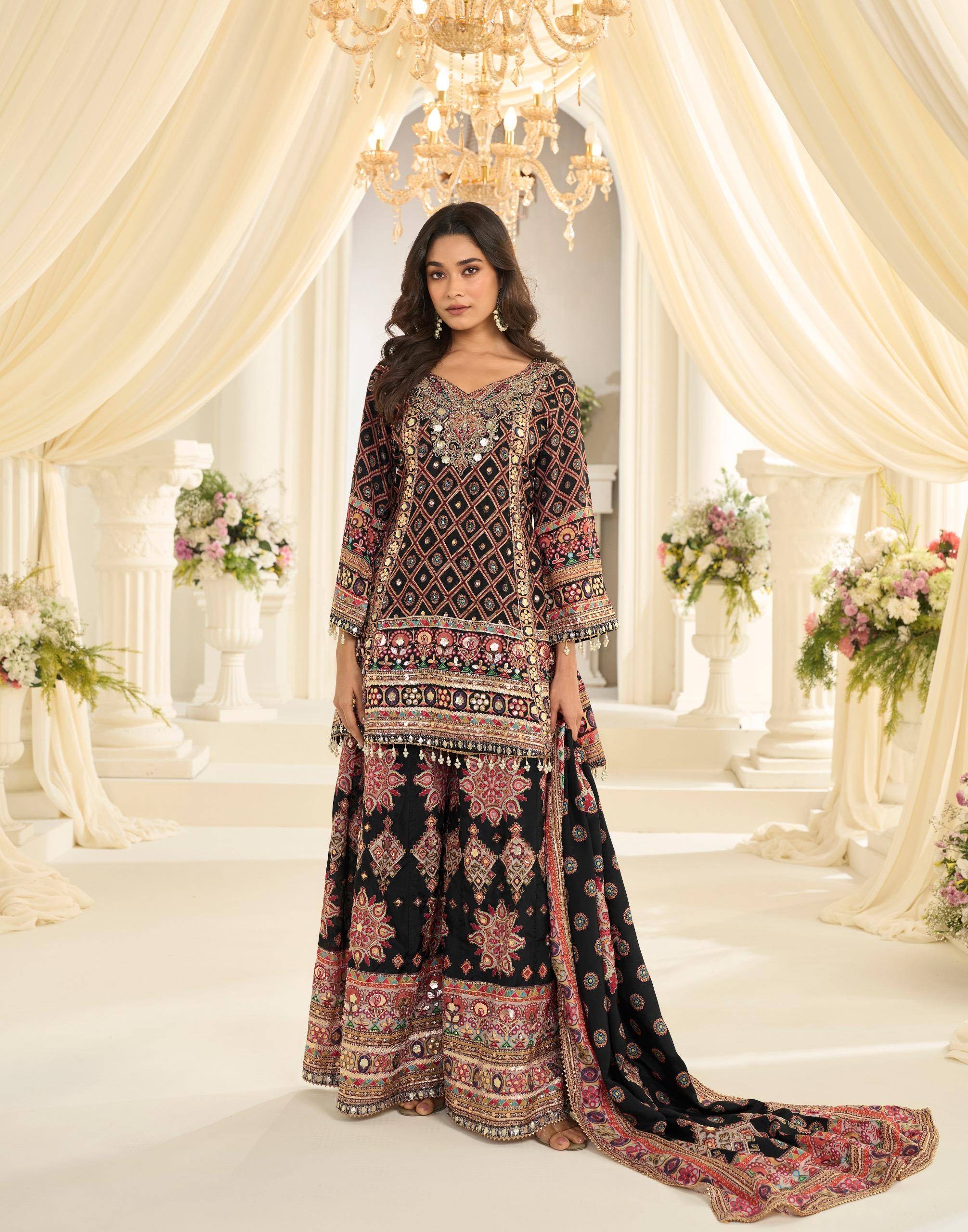 FATIMA By Sayuri 10258 To 10259 Series Beautiful Sharara Suits Colorful Stylish Fancy Casual Wear & Ethnic Wear Premium Chinnon Silk Dresses At Wholesale Price